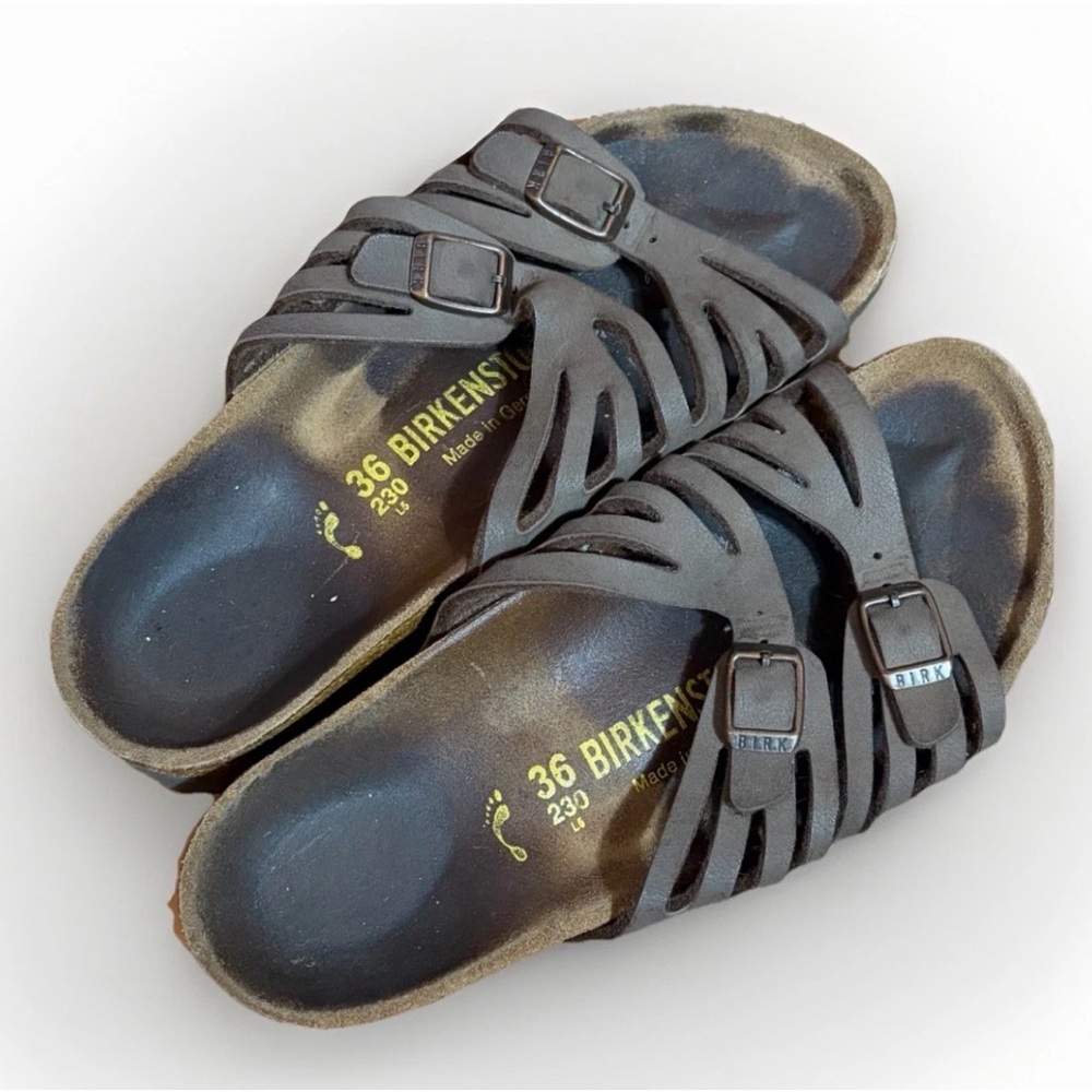 Birkenstock Granada Women’s 36 Taupe Light Brown Leather Strappy Sandals